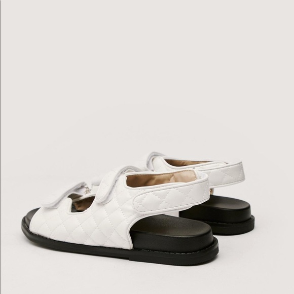 SOLD!! BRAND NEW FAUX LEATHER QUILTED SANDALS by NASTY GAL - Picture 2 of 3